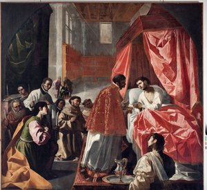 Pyhän Bonaventuren viimeinen ehtoollinen (öljy kankaalle tekijältä Francisco de Zurbaran