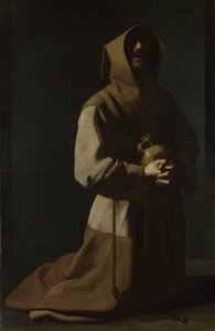 Pyhä Franciscus meditaatiossa, 1635-1640 tekijältä Francisco de Zurbaran