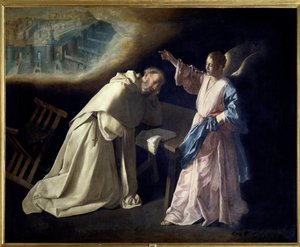 Pyhän Pietarin Nolasquen (1189-1256) näyn nähtyään Neitsyt vuonna 1218 pappi perusti Neitsyt Marian armon ritarikunnan. Hän on edustaja enkelin kanssa, joka näyttää hänelle taivaallista Jerusalemia. Francisco de Zurbaranin maalaus (1598 tekijältä Francisco de Zurbaran
