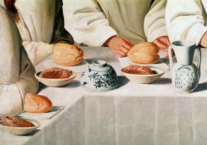 Pyhän Hughin ihme kartahualaisten luostarin ruokasalissa, yksityiskohta (öljy kankaalle tekijältä Francisco de Zurbaran