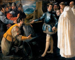 Pyhä Pietari Nolasco Neitsyt Marian kuvan palauttaminen ennalleen tekijältä Francisco de Zurbaran
