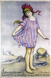 Juliste, joka mainostaa kansallista lainaa 1920, Bank of Paris ja Alankomaat (värilitho)