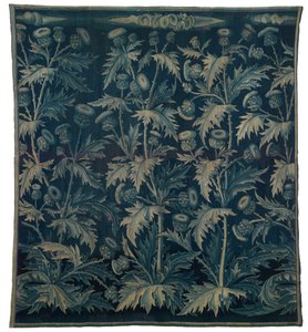 Kuvakudos, Verdure ohdakkeilla tai Les Chardonsilla, ranskalais-flaami, valmistettu n. 1500 (villa)