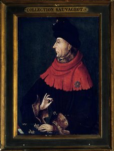Jeanin muotokuva ilman pelkoa, Burgundin herttua (1371-1419) Maalaus Burgundin koulusta. 1500-luvun alku. Aurinko 0,29x0,21 m tekijältä Franco Burgundian