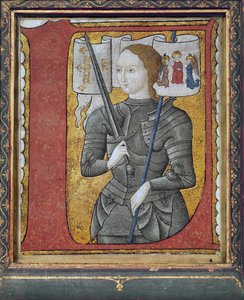 Historioitu alkukirja, joka kuvaa Jeanne d