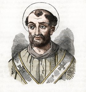 Antiikki: esitys paavi Fabianista (Fabian tai Fabian tai Fabianus) (236-250) Piirros Franco Mistralin "Vatikaanin mysteeristä" tekijältä Franco Mistrali