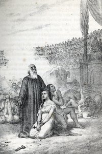 Roomalainen antiikki: Kristityt marttyyrit amfiteatterissa (Rooman kirkon ensimmäiset marttyyrit) Piirros Franco Mistralin "" Misteri del Vaticanosta" tekijältä Franco Mistrali