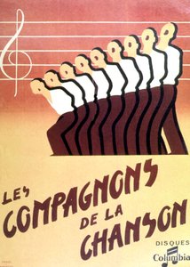 "Les Compagnons de la chanson" (laulun säveltäjät) tekijältä Francois emile Popineau