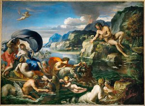 Acis et Galatee se derobant au regard de Polypheme Acis ja Galatea piileskelevät Polyfemin edessä ... tekijältä Francois (1590 1650) (after) Perrier