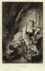 Onnellinen äiti (kaiverrus)
