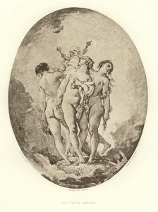 Kolme armoa (kaiverrus) tekijältä Francois (after) Boucher