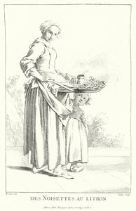 Pähkinöiden myyjä (kaiverrus) tekijältä Francois (after) Boucher