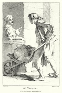 Etikan myyjä (kaiverrus) tekijältä Francois (after) Boucher