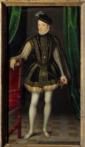Muotokuva Kaarle IX:n jalassa (1550 - 1574). François Clouetin (1515-1572) työpajan maalaus