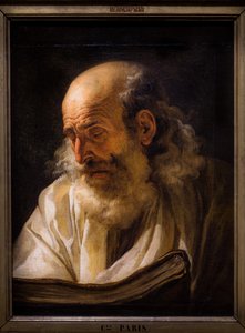 Vanhus lukemassa, noin 1772-1773 (Öljy kankaalle) tekijältä François André Vincent