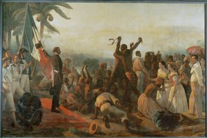 Julistus mustien vapaudesta siirtokunnissa ... tekijältä François Auguste Biard