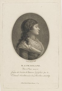 Madame Rolandin muotokuva 1754-1793, n. 1800. tekijältä Francois Bonneville