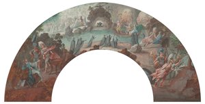 Aeneas manalassa, tuulettimen kuvitus tekijältä François Boucher