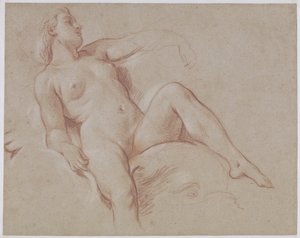 Nainen alaston delfiinillä tekijältä François Boucher