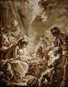 La Lumiere du Monde (öljy paperille paneelissa) tekijältä François Boucher