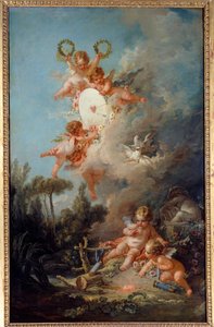 Rakkauden kohde Francois Boucherin (1703-1770) maalaus 1758 su. 2,58 x 1,67 m Pariisi, tekijältä François Boucher