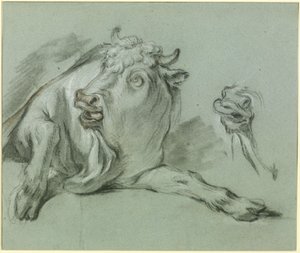 Makaava härkä. Luonnos maalauksesta ”Europan sieppaus”, joka sijaitsee Pariisin Louvre-museossa tekijältä François Boucher