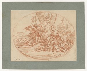 Puiden alla makuulla oleva pariskunta (vastapainatus) tekijältä François Boucher