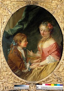 Teetkö kolmesta asiasta yhden? Upea kohtaus. François Boucherin (1703-1770) maalaus. 1734 Yksityinen kokoelma tekijältä François Boucher