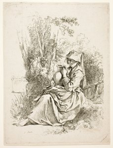 Talonpoikaisnainen kannun kanssa tekijältä François Boucher
