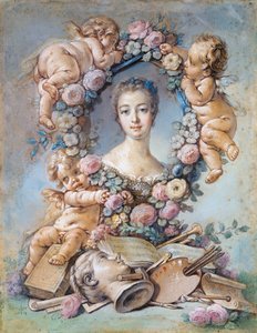 Markiisi de Pompadourin (1721-1764) muotokuva (Jeanne Antoinette Poisson, joka tunnetaan nimellä Madame de Pompadour tekijältä François Boucher