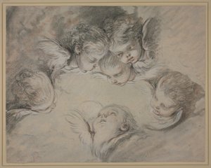 Kuusi enkelipäätä pilvissä tekijältä François Boucher