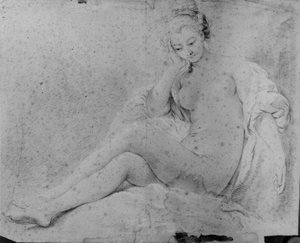 Istuva alaston nainen tekijältä François Boucher