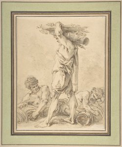 Seisova mies, joka kantaa fasces-symbolia ja aseita tekijältä François Boucher