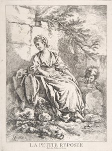 Lepäävä nuori tyttö tekijältä François Boucher