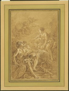 Venus käskee Vulcanusta valmistamaan aseet Aeneasta varten. tekijältä François Boucher