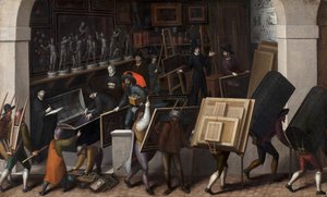 Taidemaalarityöhuoneen sisällön takavarikointi, n. 1590