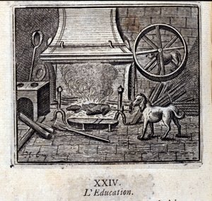 koulutus. Jean de La Fontainen (1621-95) sadut. Kuvitus: Francois Chauveau (1613-1676). Painos vuodelta 1728. tekijältä Francois Chauveau
