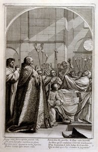 Kaiverrus Francois Chauveau 1680 "St Brunon elämä" Chartreux