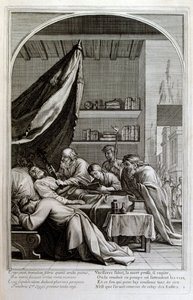 Kaiverrus Francois Chauveau 1680 "St Brunon elämä" Chartreux