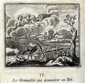 Jean de La Fontainen (1621-95) sadut. Kuvitus: François Chauveau (1613-1676). Painos vuodelta 1728. tekijältä Francois Chauveau