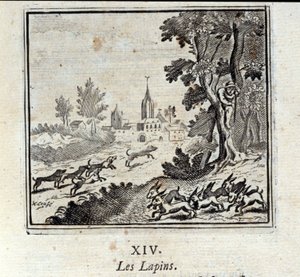 Kanit. Jean de La Fontainen (1621-95) sadut. Kuvitus: François Chauveau (1613-1676). Painos vuodelta 1728. tekijältä Francois Chauveau