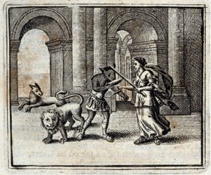 Ulysseksen seuralaiset. Jean de La Fontainen (1621-95) sadut. Kuvitus: François Chauveau (1613-1676). Painos vuodelta 1728.