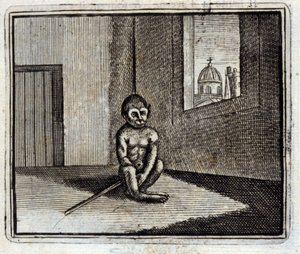 Apina. Jean de La Fontainen (1621-95) sadut. Kuvitus: François Chauveau (1613-1676). Painos vuodelta 1728. tekijältä Francois Chauveau