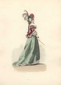 Nainen takissa ja hameessa, Marie Antoinetten aikakausi.