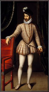 Muotokuva Ranskan kuninkaan Kaarle IX:n (1550 - 1574) jalassa. Francois Clouetin (1515-1572) maalaus tekijältä François Clouet