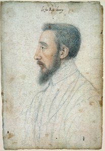 Henry II:n, Ranskan kuninkaan (1519 - 1559), muotokuva noin 1547. Clouet Francois