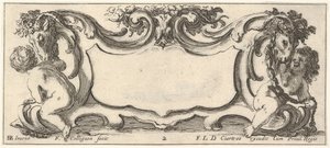 Levy 2: cartouche, jossa on lapsi takaa katsottuna vasemmalle ja lapsi katsottuna ..., n. 1640-45.