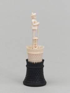 Musta torni, shakkinappula, Intia, 1820 noin