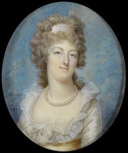 Muotokuva kuningatar Marie Antoinettesta helmikaulakorulla, 1792