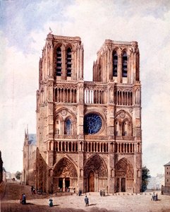 Notre Damen katedraalin julkisivu Pariisissa François Etienne Villeret